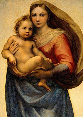 356x500 Virgin Mary Sistine Madonna And Child Jesus Picture - Virgin Mary And Jesus Painting