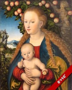 240x300 Beautiful Virgin Mary Baby Jesus Painting Christian Bible Art Real - Virgin Mary And Jesus Painting