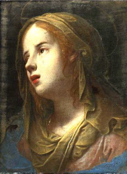 439x600 Image Mario Balassi Oil Painting Of A Weeping Virgin Mary - Virgin Mary Oil Painting