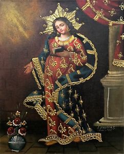 242x300 Pregnant Mother Virgin Mary In Advent Original Oil Painting Artist - Virgin Mary Oil Painting