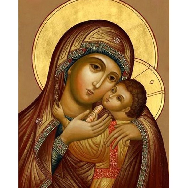 800x800 Virgin Mary Jesus Wall Art Orthodox Icon Religi Oil Painting By - Virgin Mary Oil Painting