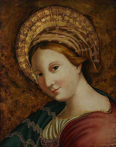 400x507 Virgin Mary Peru Original Oil Painting Renaissance Art - Virgin Mary Oil Painting