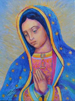 261x350 Our Lady Of Guadalupe Painting Virgin Mary Art By Magdalena Walulik - Virgin Mary Painting