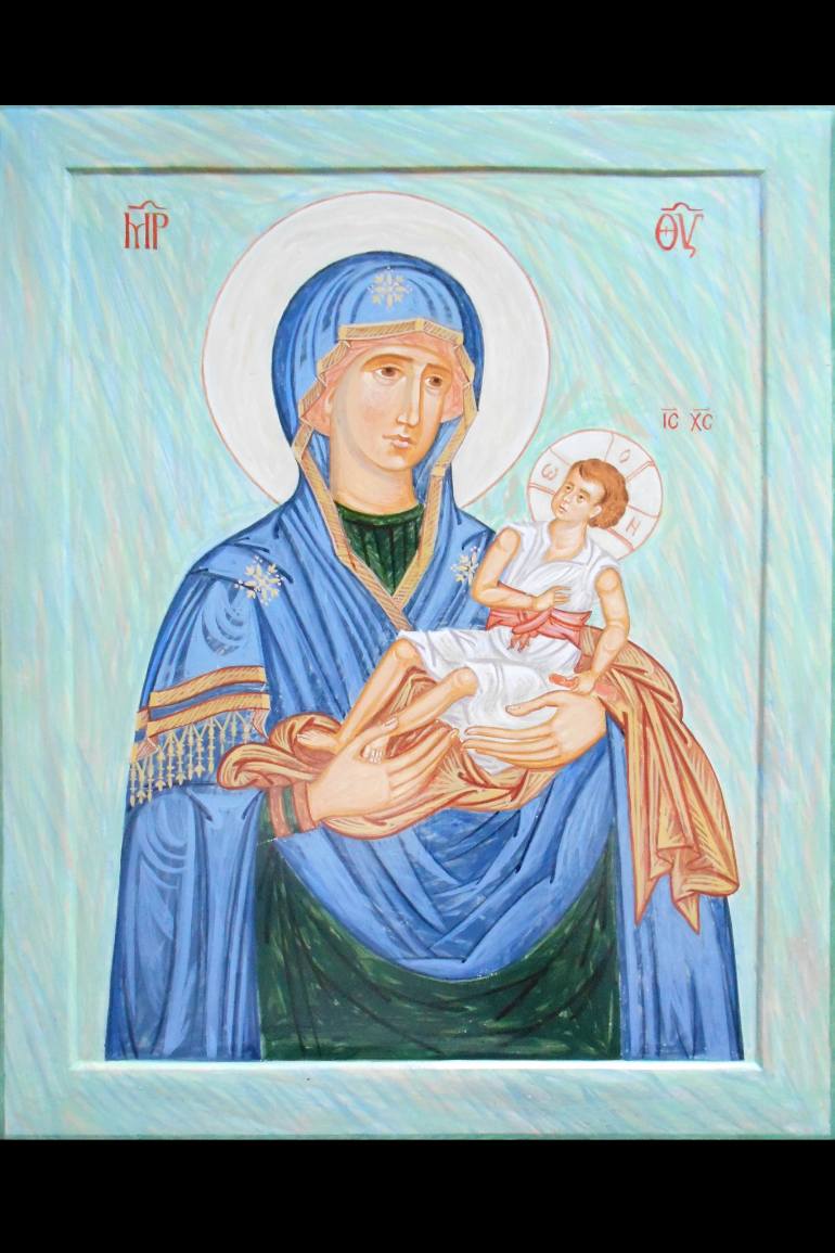 770x1155 Saatchi Art The Blessed Virgin Mary , Holding The Child Jesus - Virgin Mary Painting