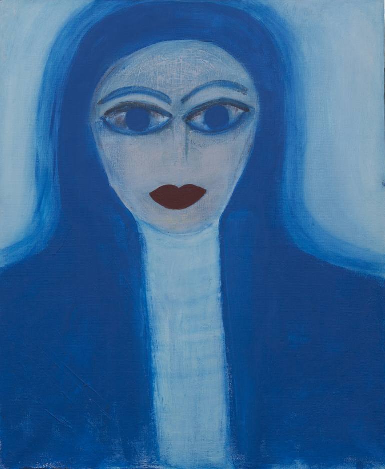 770x938 Saatchi Art The Virgin Mary In Blue Painting By Akla Ali - Virgin Mary Painting