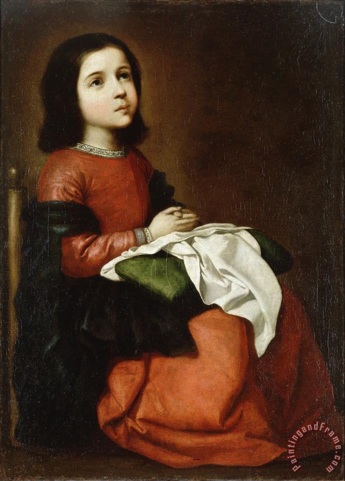 690x960 Francisco De Zurbaran Virgin Mary As A Child Painting - Virgin Mary Painting