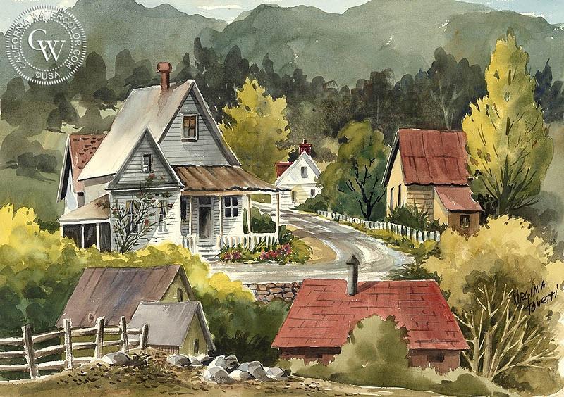 800x564 Angels Camp, Art By Virginia Tonetti California Watercolor - Virginia Painting