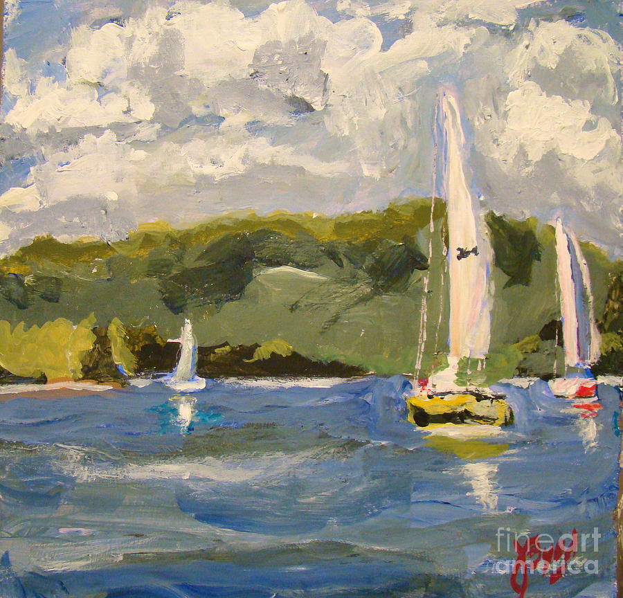 900x864 Smith Mountain Lake Virginia Painting By Joe Byrd - Virginia Painting