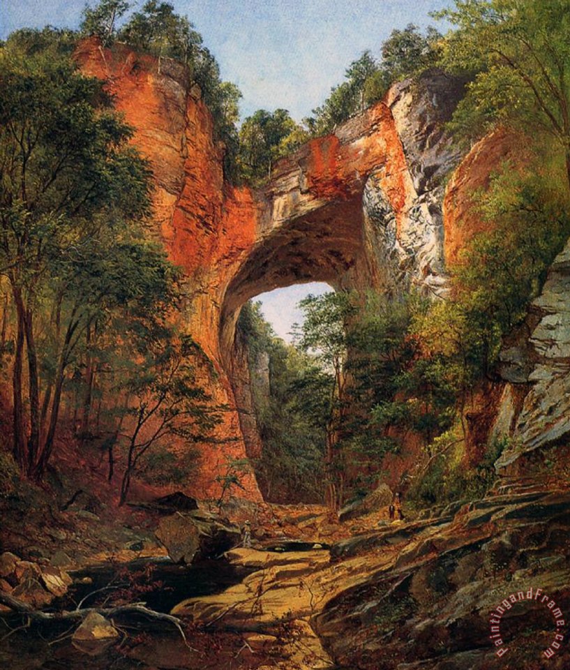 817x960 David Johnson A Natural Bridge In Virginia Painting - Virginia Painting