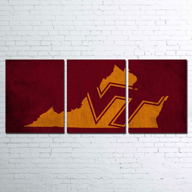 640x640 Virginia Tech 3 Piece Canvas For Living Room In Painting - Virginia Tech Painting
