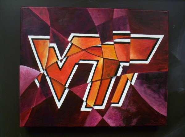 600x445 Virginia Tech Abstract Painting By Kevin Monaghan - Virginia Tech Painting