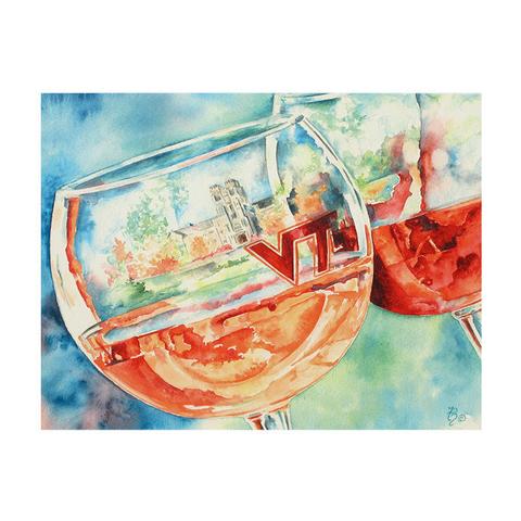 480x480 Virginia Tech Hokie Cheers Print By Jane Blevins Campus Emporium - Virginia Tech Painting