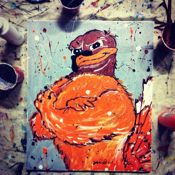 570x570 Virginia Tech Hokie Signed Print - Virginia Tech Painting
