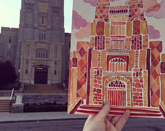 340x270 Virginia Tech Art Etsy - Virginia Tech Painting