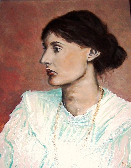 544x700 Virginia Woolf Novelist Painting By Patrick Raffaelo - Virginia Woolf Painting