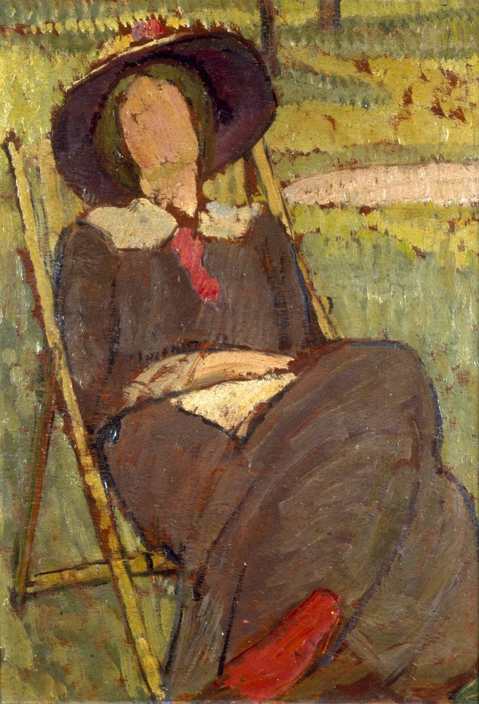 680x1000 Virginia Woolf In A Deckchair, 1912 Art Print By Vanessa Bell - Virginia Woolf Painting