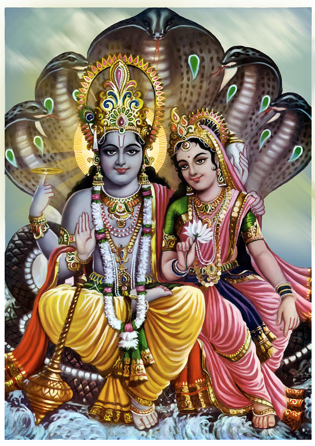 636x900 Vishnu God Painting By Deepika Grover - Vishnu Painting