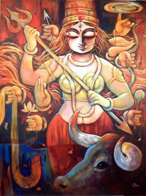 300x404 Vishnu Paintings Online - Vishnu Painting