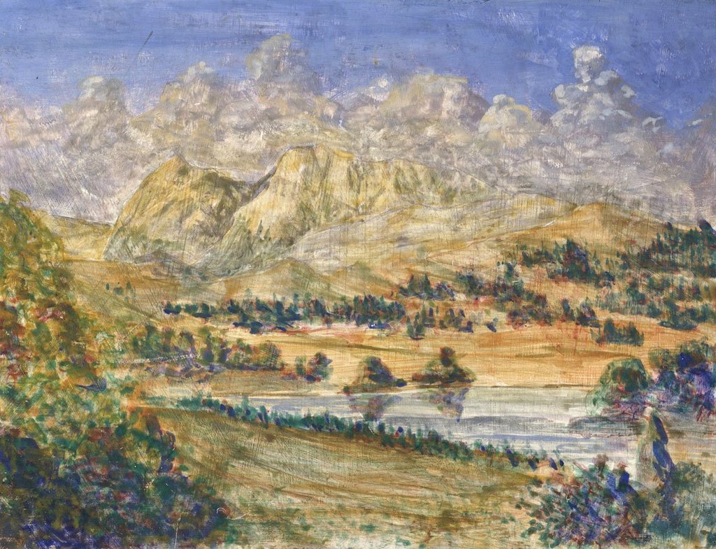 1024x785 Mountain Range Vista With Lake - Vista Painting