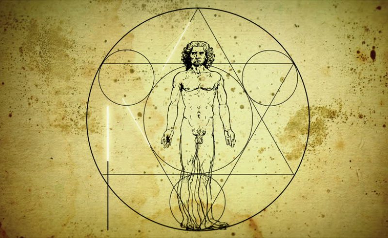 800x491 Stock Video Clip Of Animated Vitruvian Man By Leonardo Da Vinci - Vitruvian Man Painting