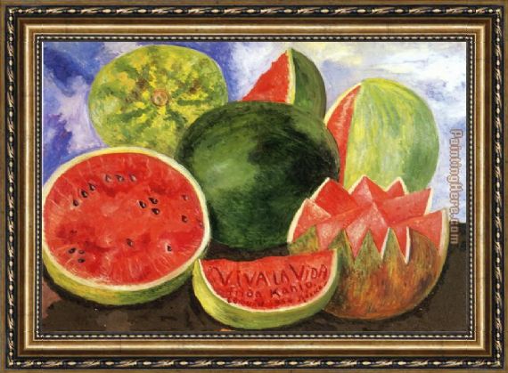 570x419 Frida Kahlo Viva La Vida Framed Painting For Sale - Viva La Vida Painting