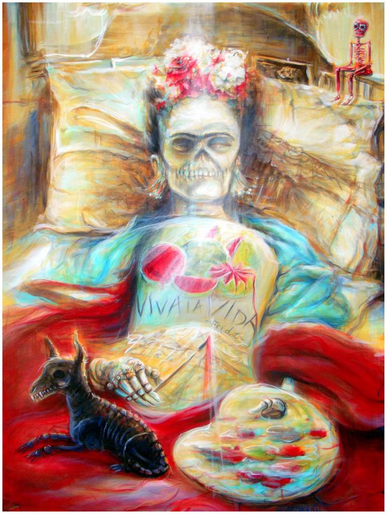 770x1023 Saatchi Art Frida Viva La Vida Painting By Heather Calderon - Viva La Vida Painting