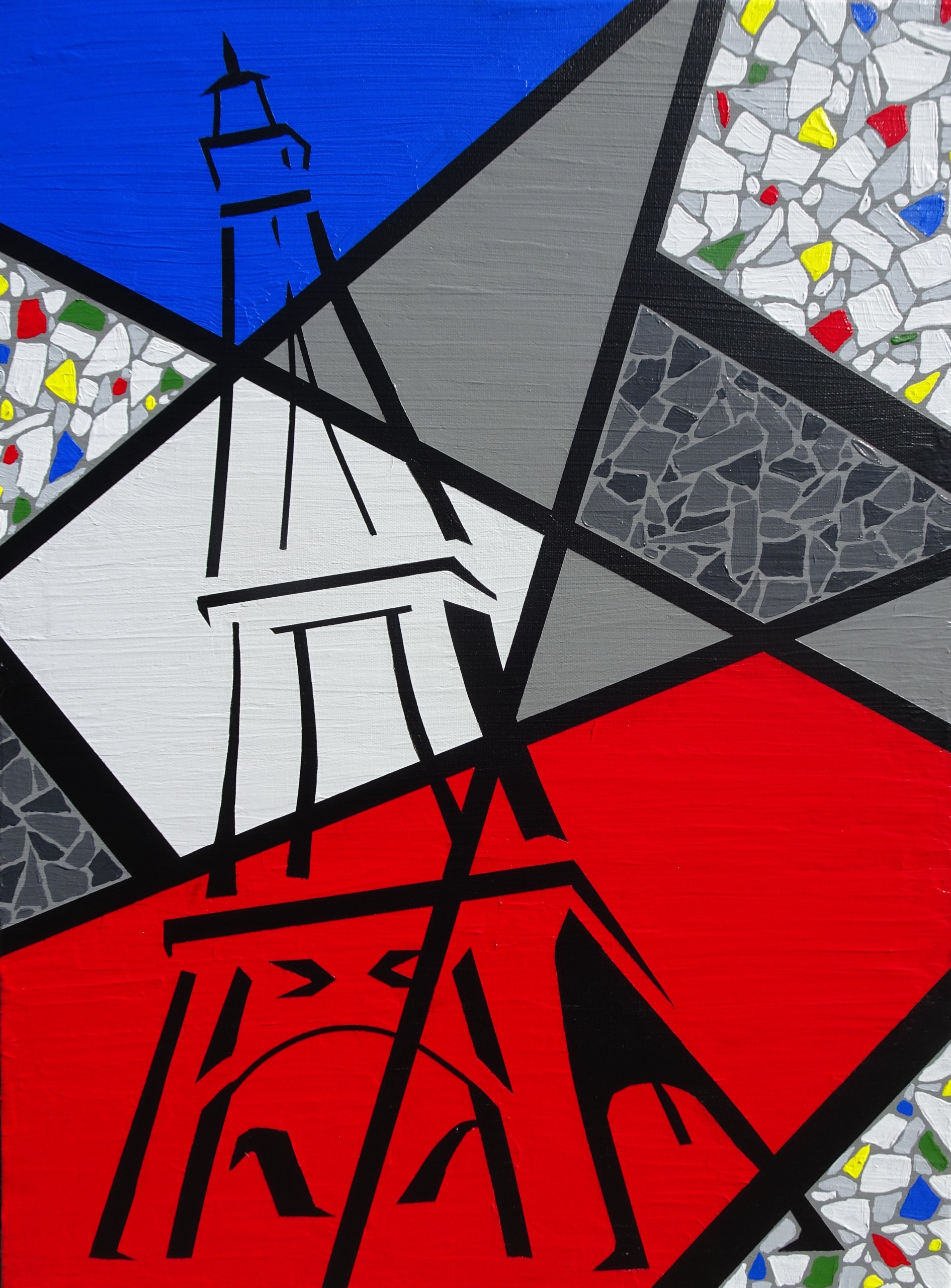 1891x2560 Eddie Bruckner Original Acrylic On Canvas Painting Vive La France! - Vive La France Painting