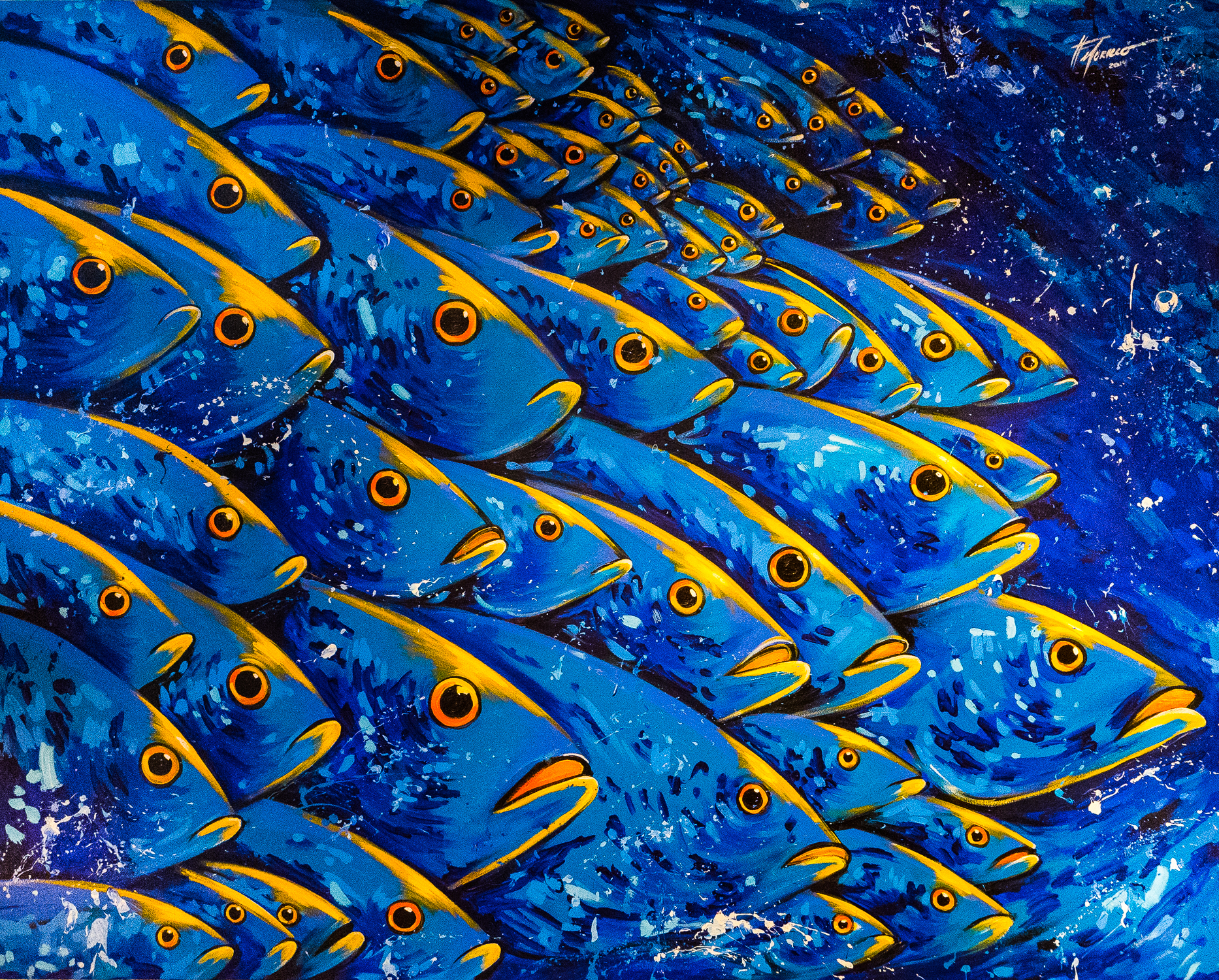 1866x1500 Paintings For Sale Viviendo En Aguas Azules. Large Acrylic - Vivid Painting