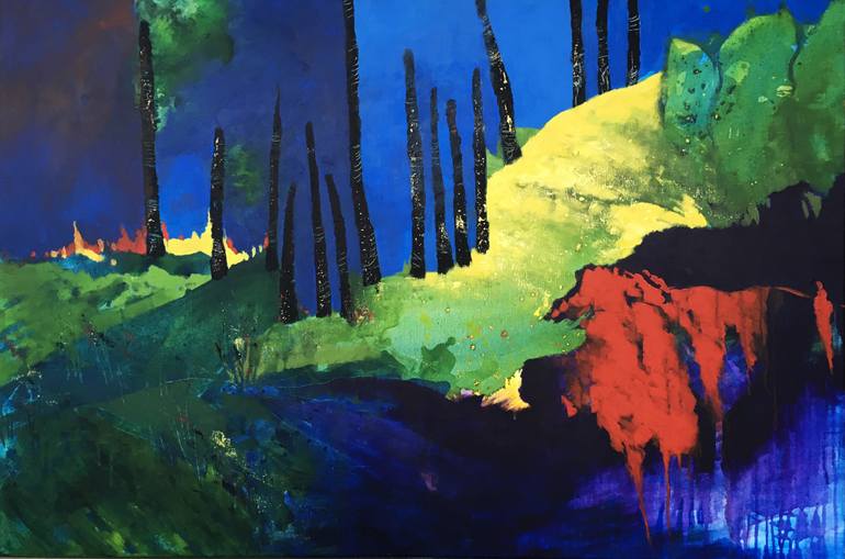 770x509 Saatchi Art Vivid Nature Painting By Effat Pourhasani - Vivid Painting