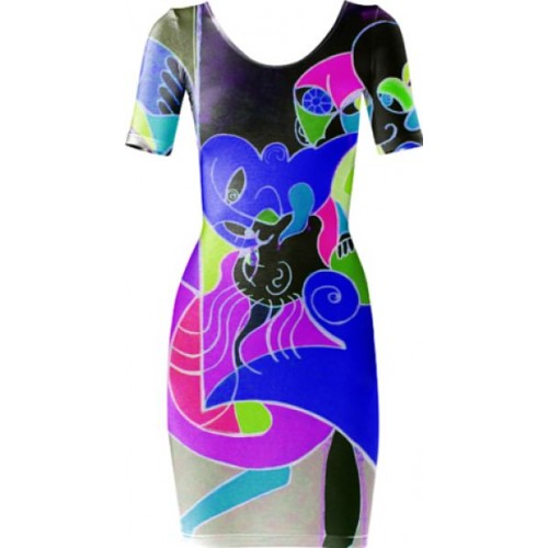 500x500 Vixen Painting Bodyfit Dress Vibrant - Vixen Painting