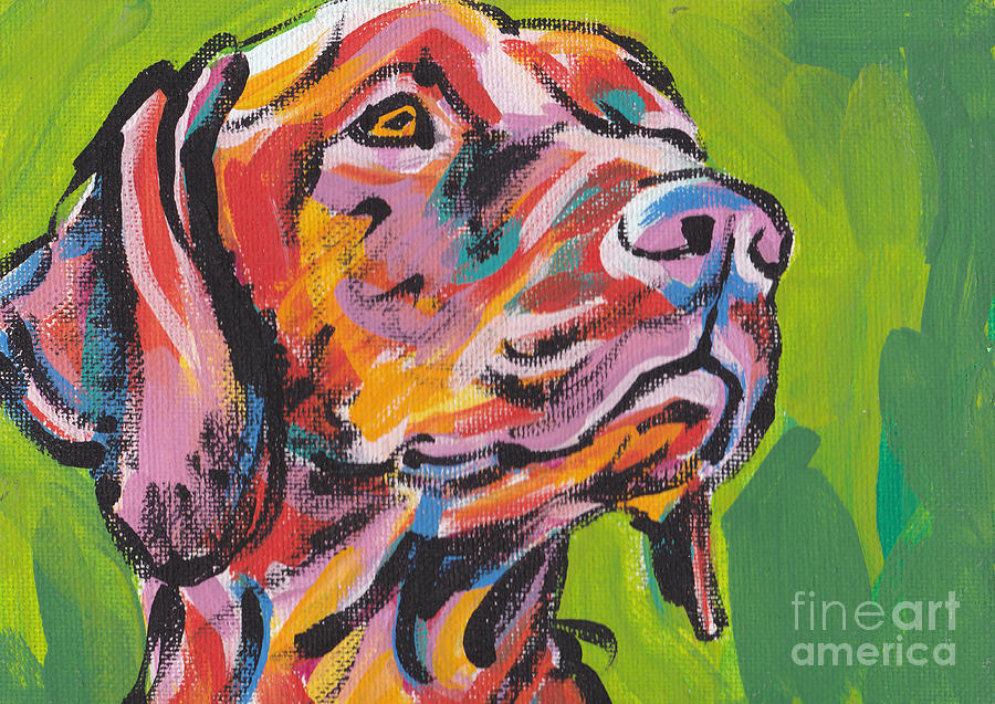 900x637 Viva La Vizsla Painting By Lea S - Vizsla Painting