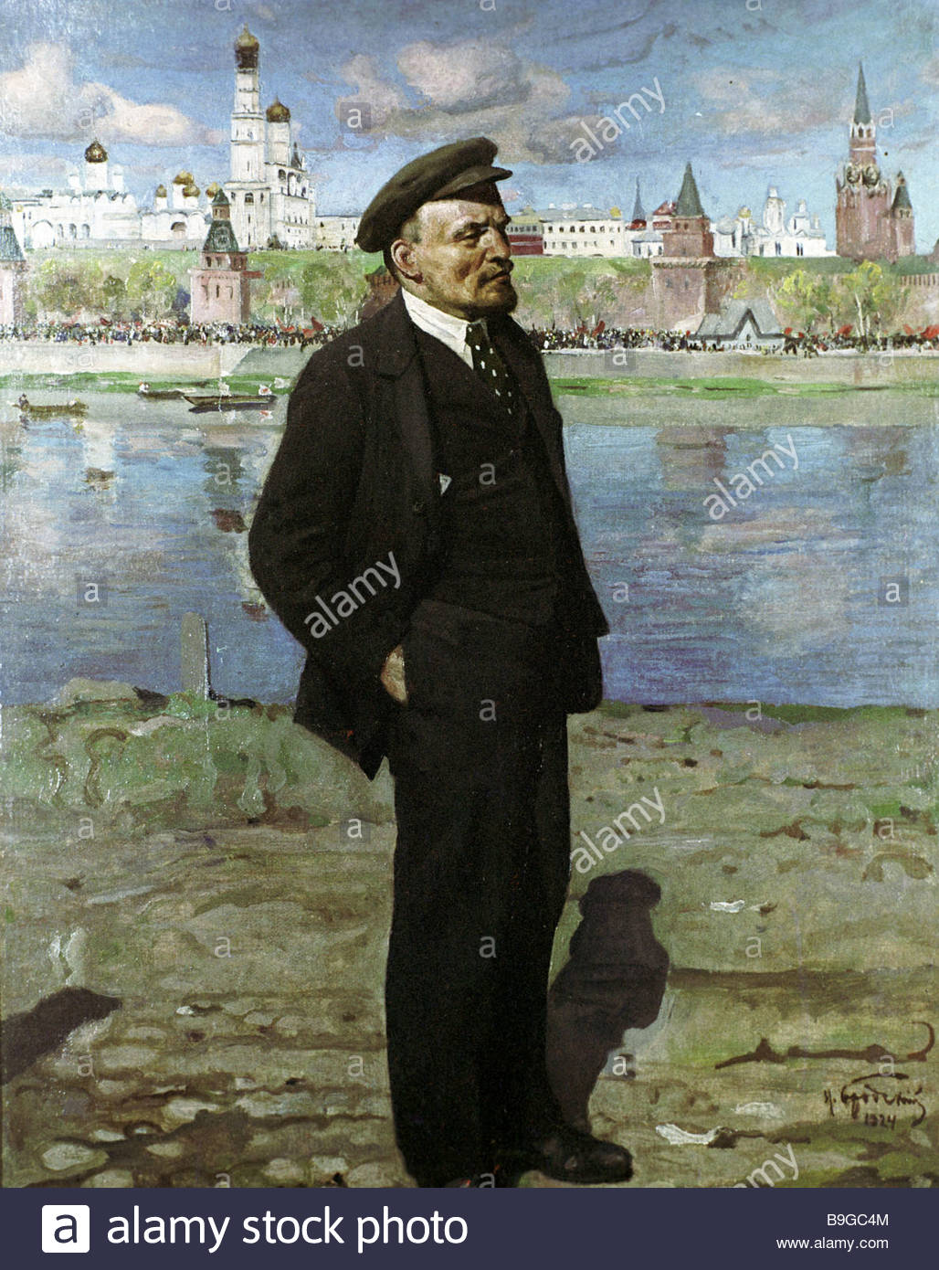 1028x1390 Reproduction Of Painting Vladimir Lenin In Front Of The Kremlin By - Vladimir Lenin Painting