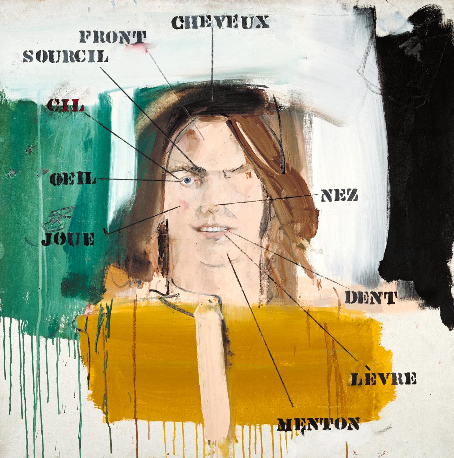 1521x1536 Parts Of The Face French Vocabulary Lesson', Larry Rivers, 1961 - Vocabulary Painting