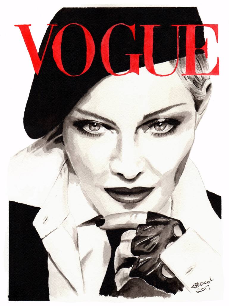 770x1027 Saatchi Art Vogue. Madonna. Fashion Illustration. Painting By - Vogue Painting