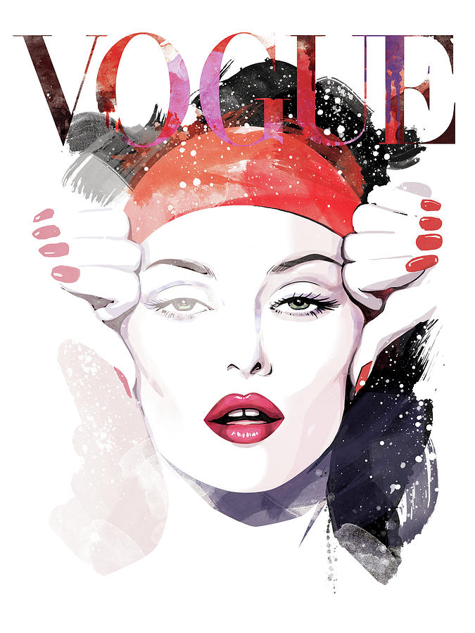 675x900 Vintage Vogue Painting Painting By Unique Drawing - Vogue Painting