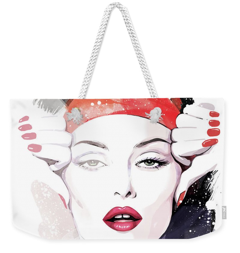 800x845 Vintage Vogue Painting Weekender Tote Bag For Sale By Unique Drawing - Vogue Painting