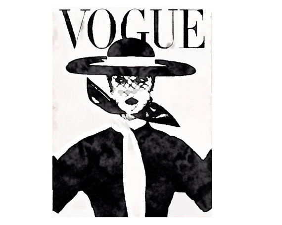 570x454 Items Similar To Vogue Cover Art Archival Vintage Vogue Fashion - Vogue Painting