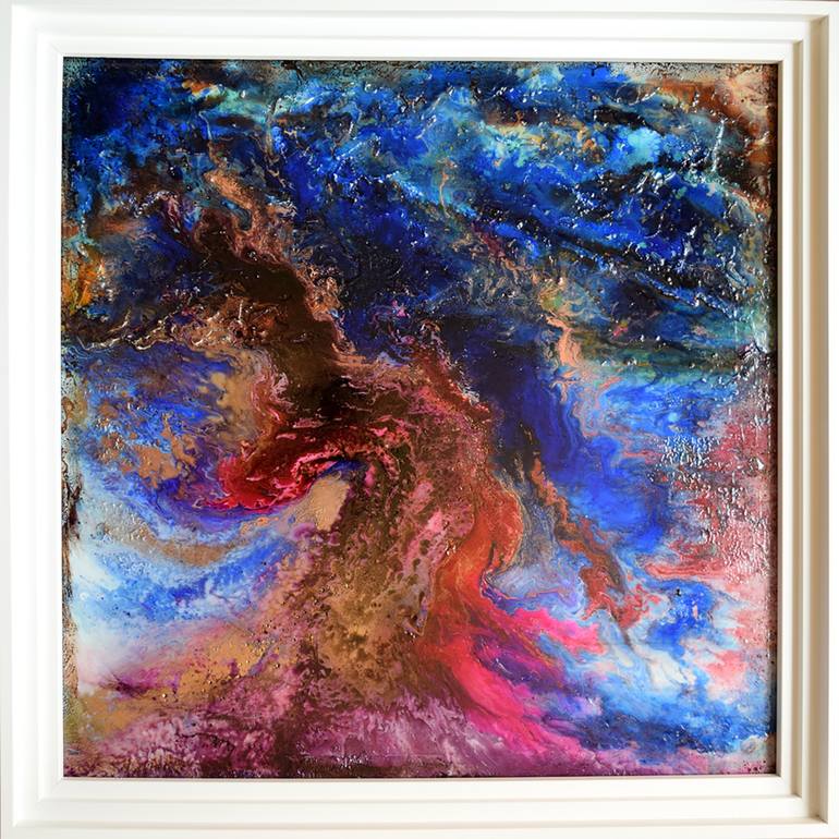 770x770 Saatchi Art Volcano Eruption Framed Abstract Painting By Anna - Volcano Eruption Painting