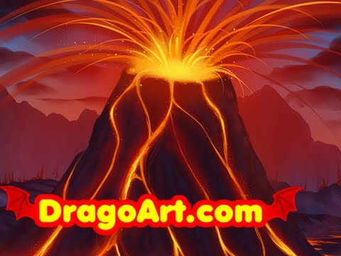 480x360 Painting A Volcanic Landscape, Draw A Supervolcano, Step By Step - Volcano Painting