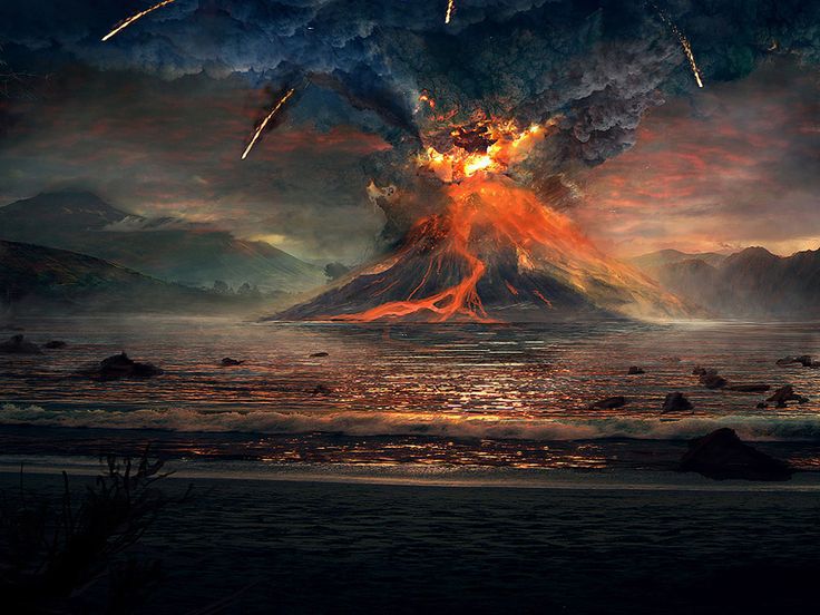 736x552 Volcano Painting - Volcano Painting