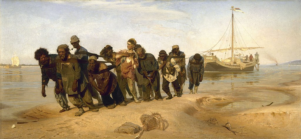 1024x473 Fileilia Efimovich Repin (1844 1930) - Volga Boatmen Painting