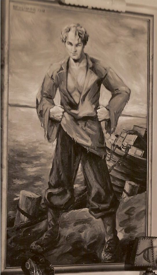 543x950 Painting Of William Boyd As Feodor In The Volga Boatman By - Volga Boatmen Painting