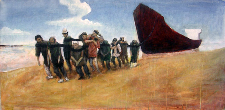 782x384 Paraphrase The Volga Boatmen By Alxbrg - Volga Boatmen Painting