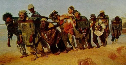 500x257 Repin's The Volga Boatmen - Volga Boatmen Painting