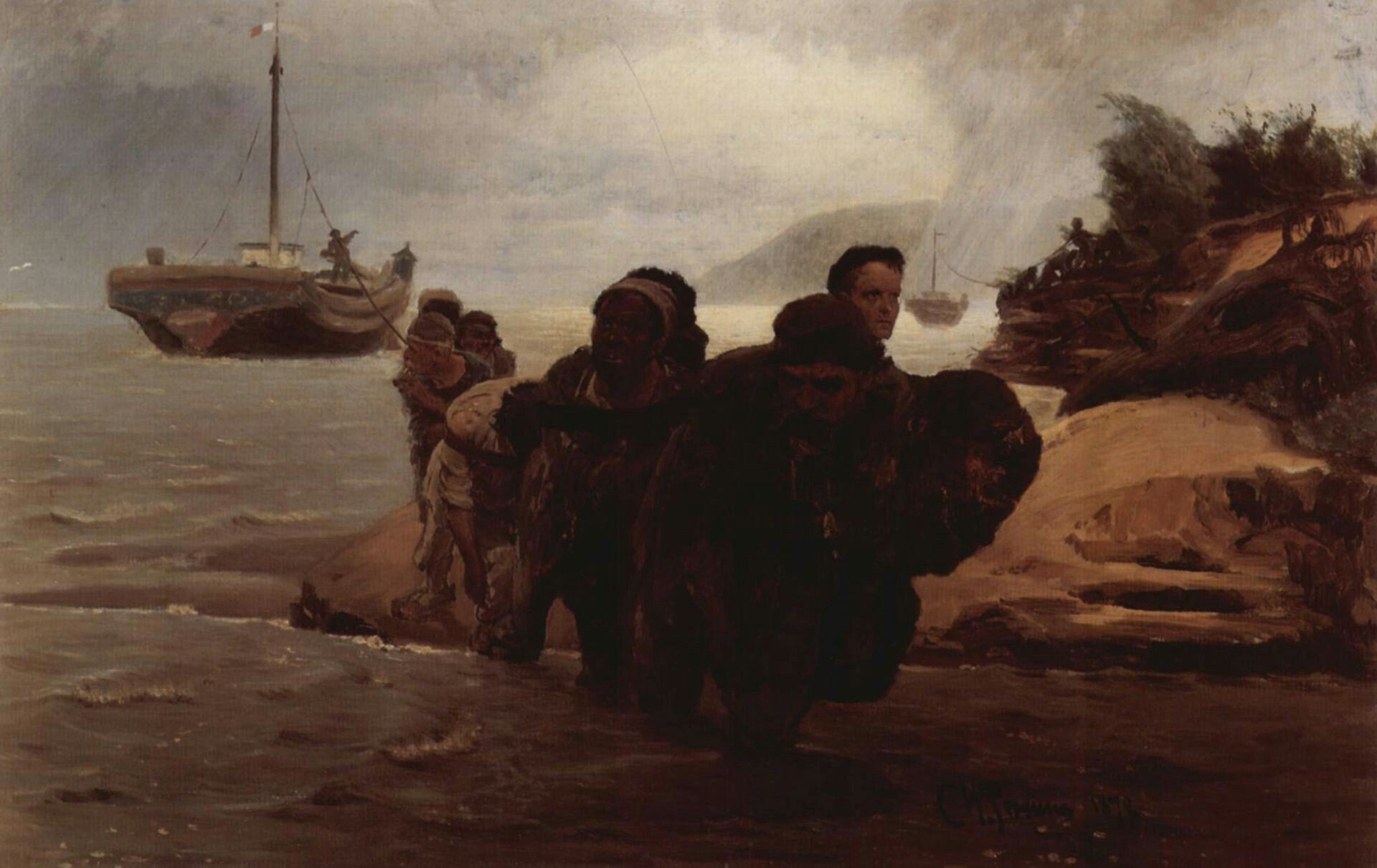 1920x1211 Repin's 1872 Volga Boatmen Was Painted During The Same Period - Volga Boatmen Painting
