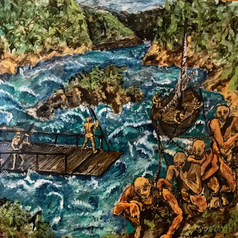 770x770 Saatchi Art Yangtze Or Volga River Boatmen Painting By Neil S Howe - Volga Boatmen Painting