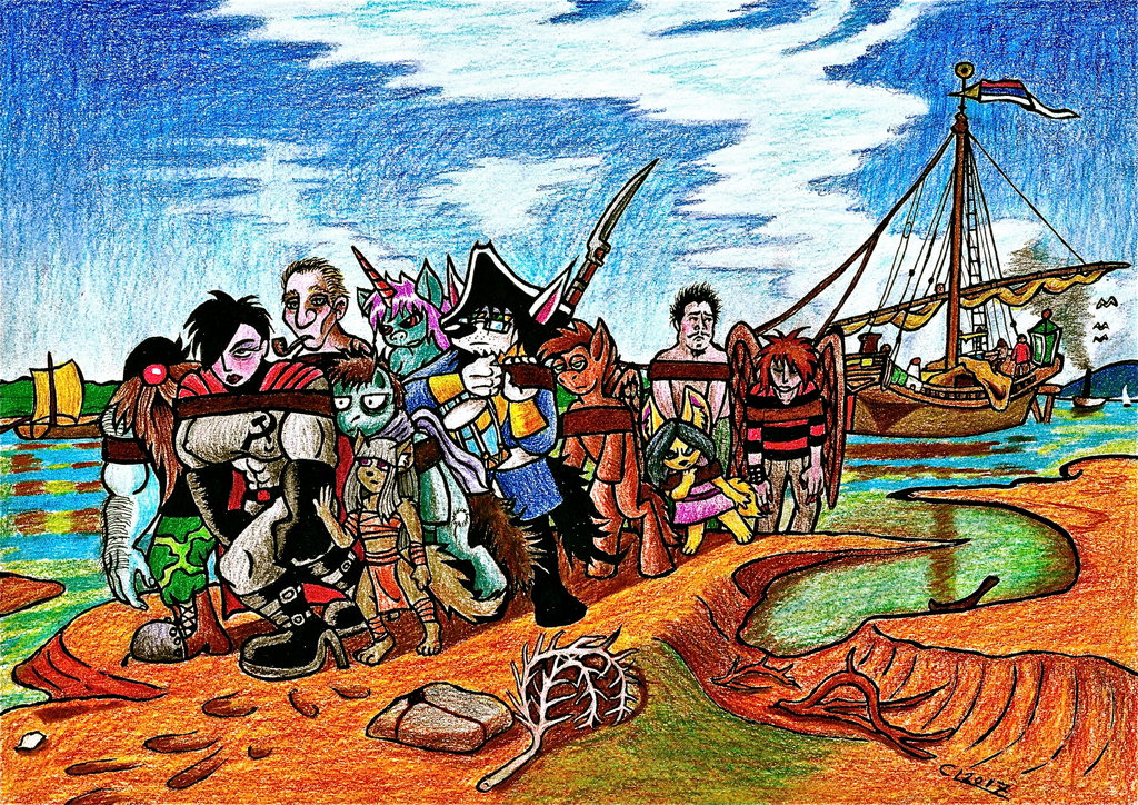 1024x724 Volga Boatmen By Furiousclown43 - Volga Boatmen Painting