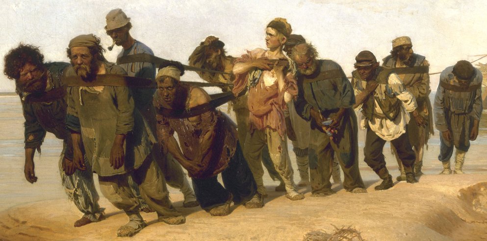993x493 Barge Haulers On The Volga By Ilya Repin My Daily Art Display - Volga Boatmen Painting