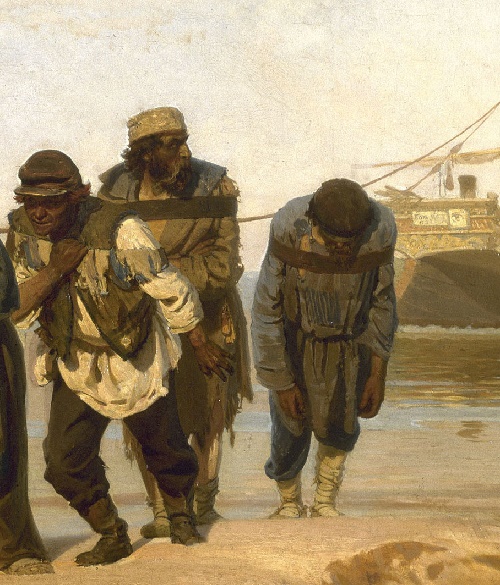500x585 Detail Of Painting By Ilia Repin (1844 1930) Volga Boatmen. 1870 - Volga Boatmen Painting