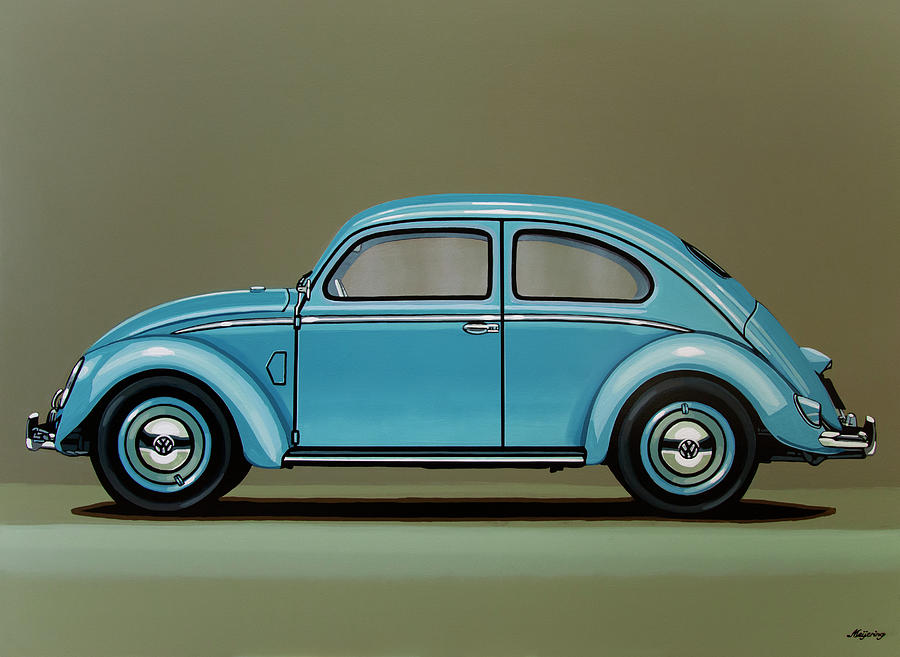 900x657 Volkswagen Beetle 1955 Painting Painting By Paul Meijering - Volkswagen Painting